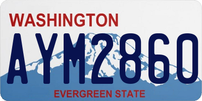 WA license plate AYM2860