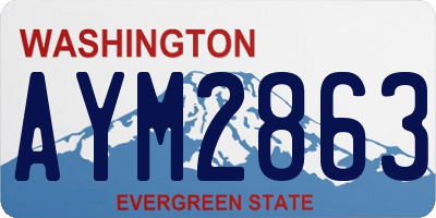 WA license plate AYM2863
