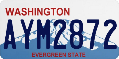 WA license plate AYM2872