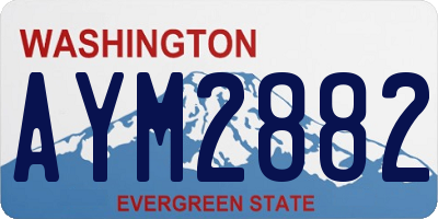 WA license plate AYM2882