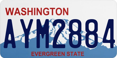 WA license plate AYM2884