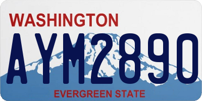 WA license plate AYM2890