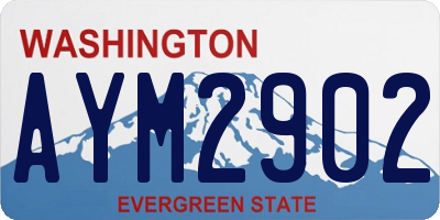 WA license plate AYM2902