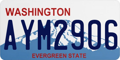 WA license plate AYM2906