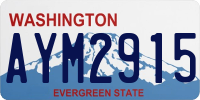 WA license plate AYM2915
