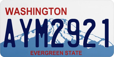 WA license plate AYM2921