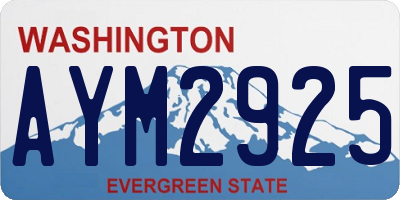 WA license plate AYM2925