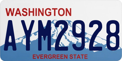 WA license plate AYM2928