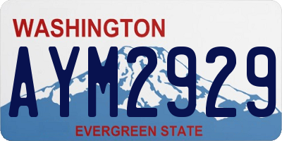 WA license plate AYM2929