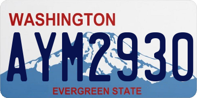 WA license plate AYM2930