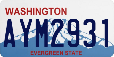 WA license plate AYM2931