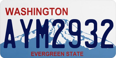 WA license plate AYM2932