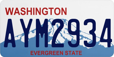 WA license plate AYM2934