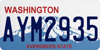 WA license plate AYM2935