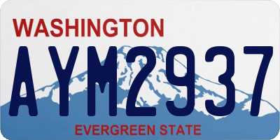 WA license plate AYM2937