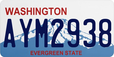 WA license plate AYM2938