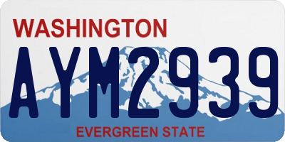 WA license plate AYM2939