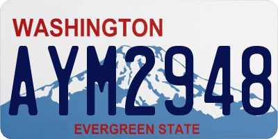 WA license plate AYM2948