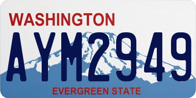 WA license plate AYM2949