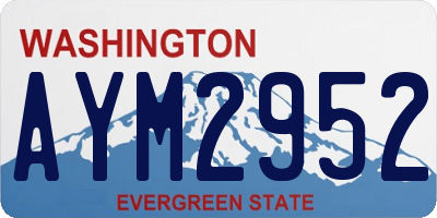 WA license plate AYM2952