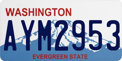 WA license plate AYM2953