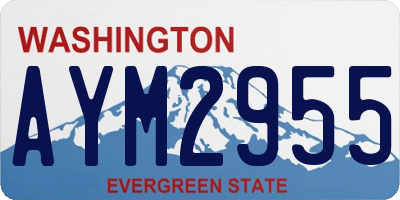 WA license plate AYM2955