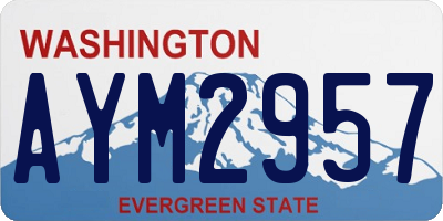 WA license plate AYM2957