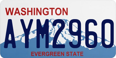 WA license plate AYM2960