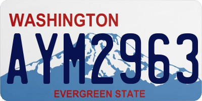 WA license plate AYM2963
