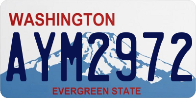 WA license plate AYM2972