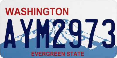 WA license plate AYM2973