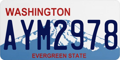 WA license plate AYM2978