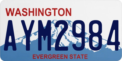 WA license plate AYM2984