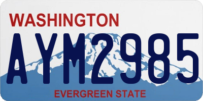 WA license plate AYM2985