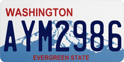 WA license plate AYM2986