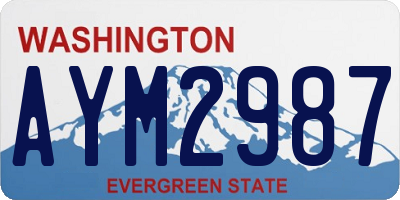 WA license plate AYM2987