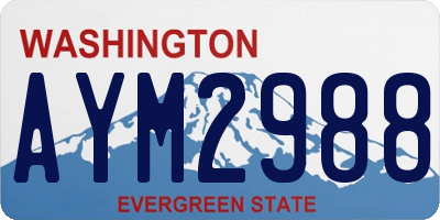 WA license plate AYM2988