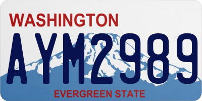 WA license plate AYM2989