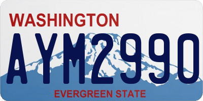 WA license plate AYM2990