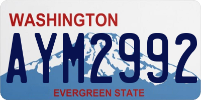 WA license plate AYM2992