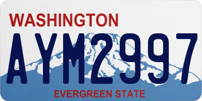 WA license plate AYM2997