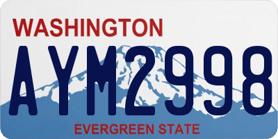 WA license plate AYM2998