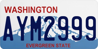 WA license plate AYM2999