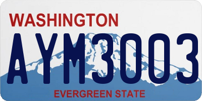 WA license plate AYM3003