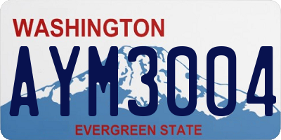 WA license plate AYM3004