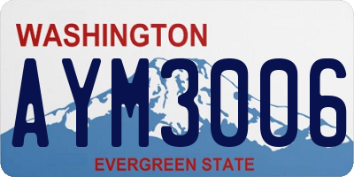WA license plate AYM3006