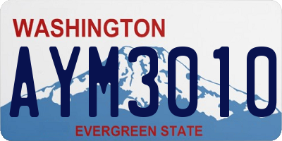 WA license plate AYM3010