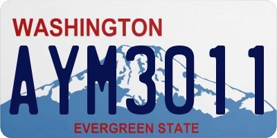 WA license plate AYM3011