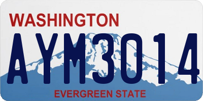 WA license plate AYM3014