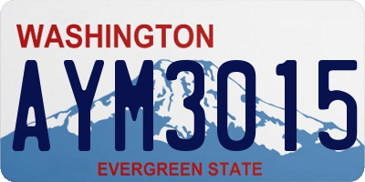 WA license plate AYM3015